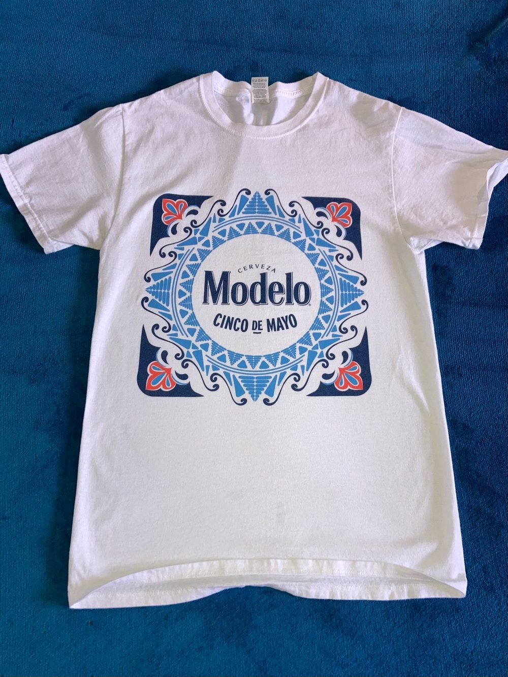 ModelCo White Kids Tee with Blue and Red Cinco de Mayo Graphic